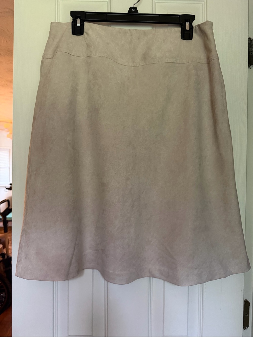 Relativity Women’s A-Line Suede Lined Skirt in Light Beige Sz 16P